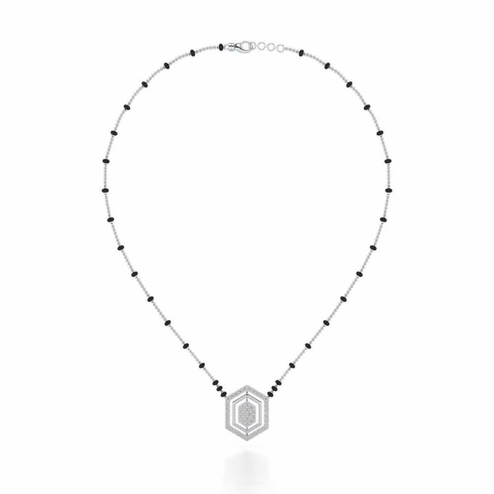 Mangal Silver Mangalsutra - White Gold - Image 3