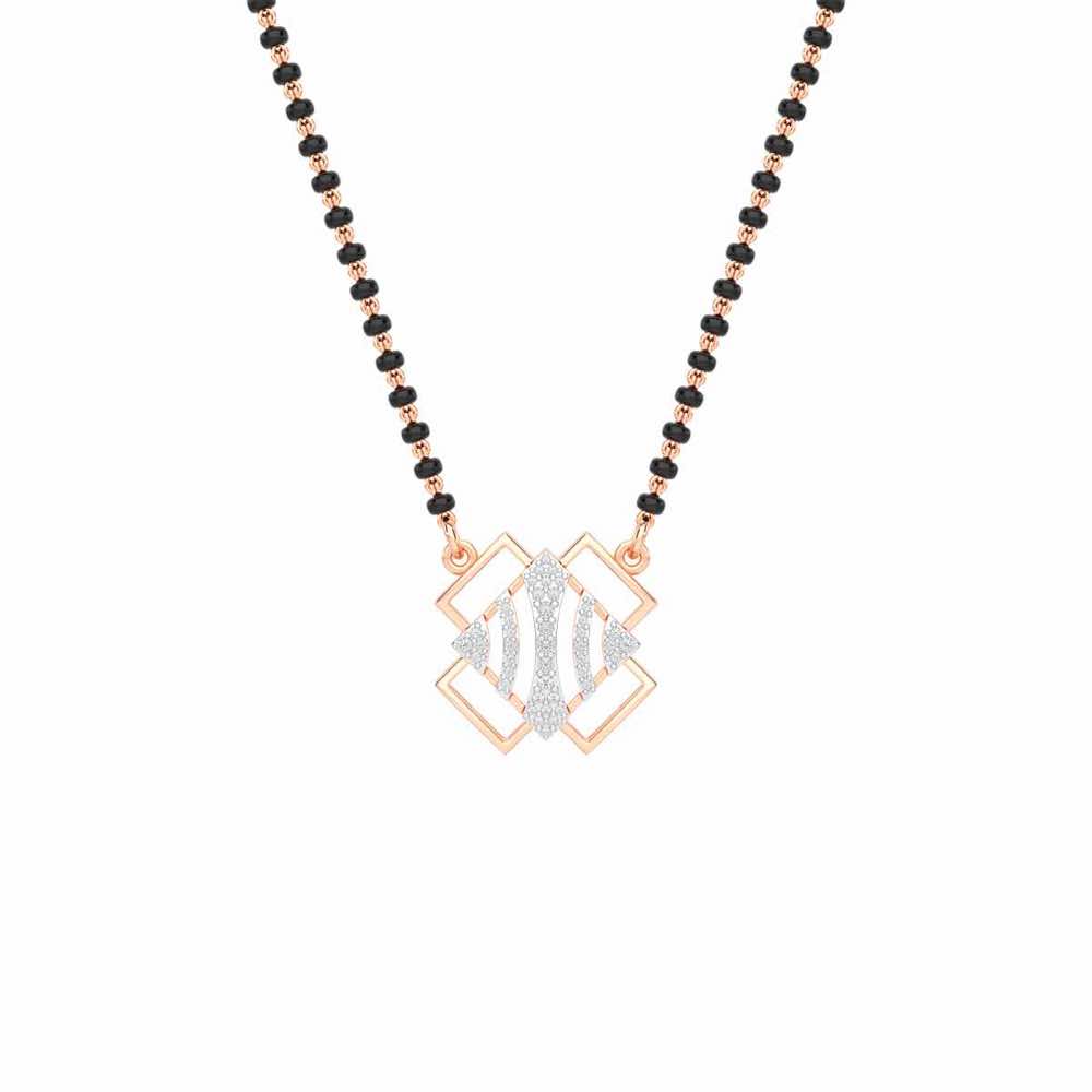 Mangal Mala Silver Mangalsutra - Rose Gold - Image 1