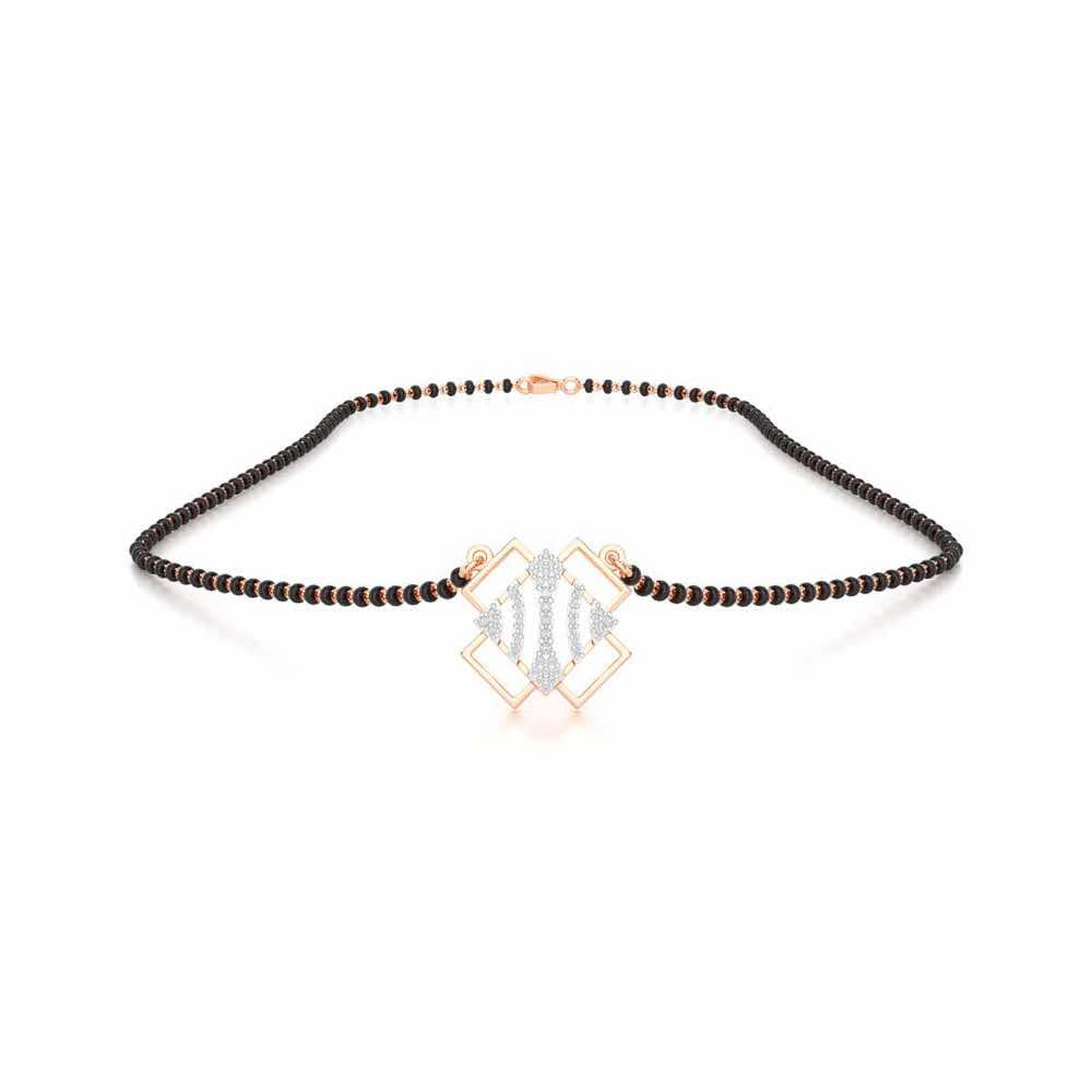 Mangal Mala Silver Mangalsutra - Rose Gold - Image 3