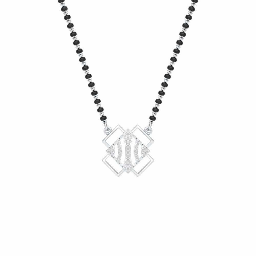 Mangal Mala Silver Mangalsutra - White Gold - Image 1
