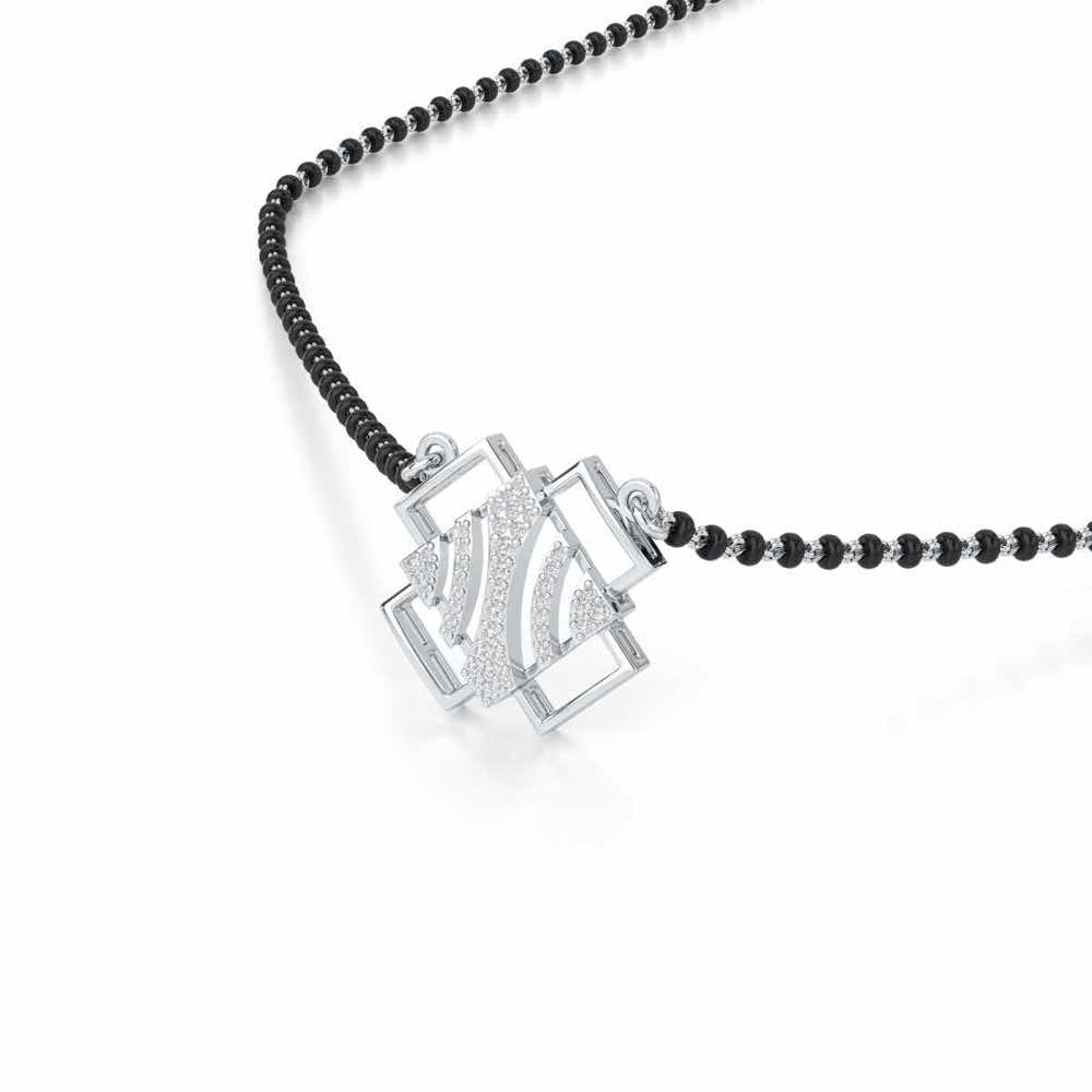 Mangal Mala Silver Mangalsutra - White Gold - Image 2