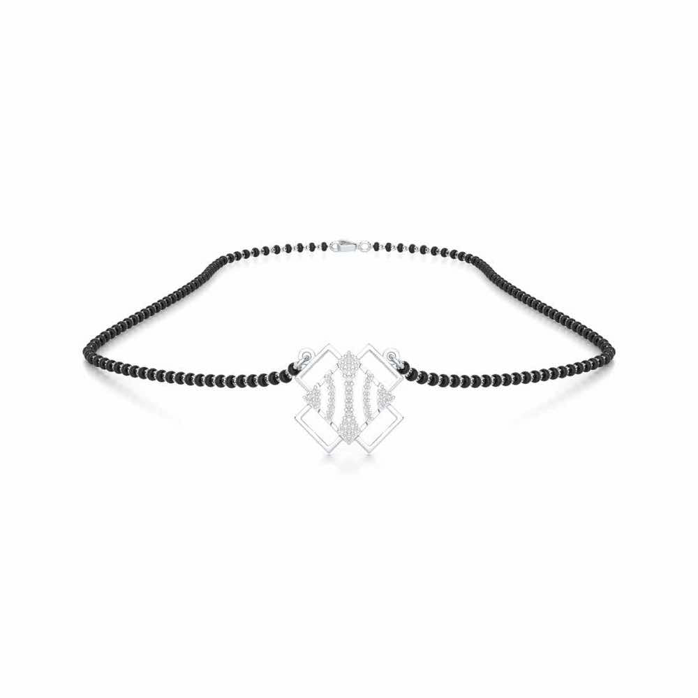 Mangal Mala Silver Mangalsutra - White Gold - Image 3