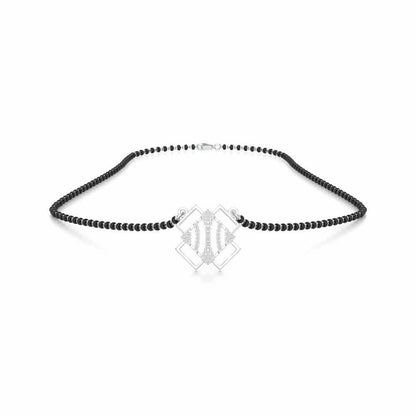 Mangal Mala Silver Mangalsutra - White Gold - Image 3
