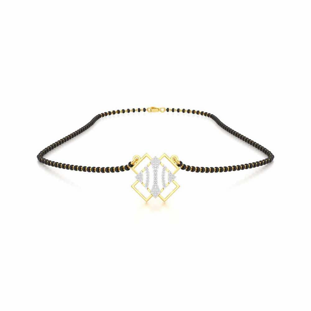Mangal Mala Silver Mangalsutra - Yellow Gold - Image 3