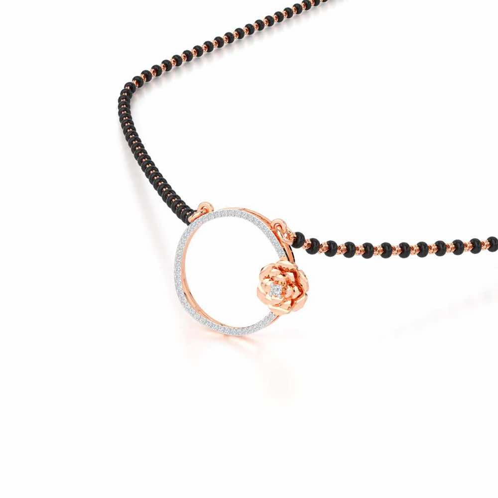 Mangal Tesu Silver Mangalsutra - Rose Gold - Image 2