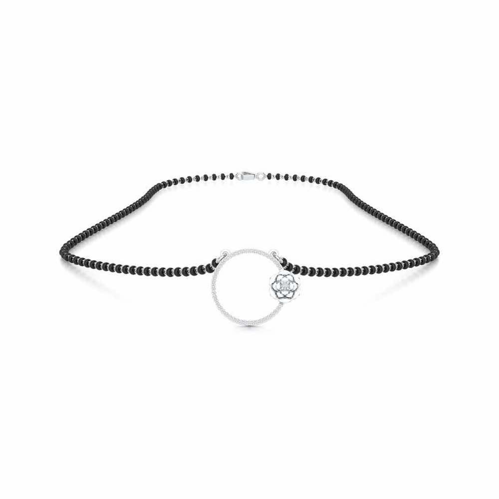 Mangal Tesu Silver Mangalsutra - White Gold - Image 3