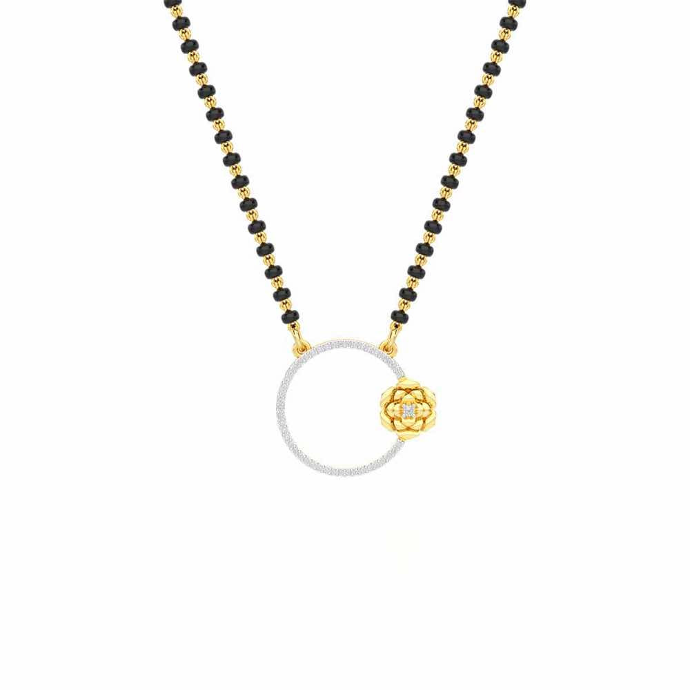Mangal Tesu Silver Mangalsutra - Yellow Gold - Image 1