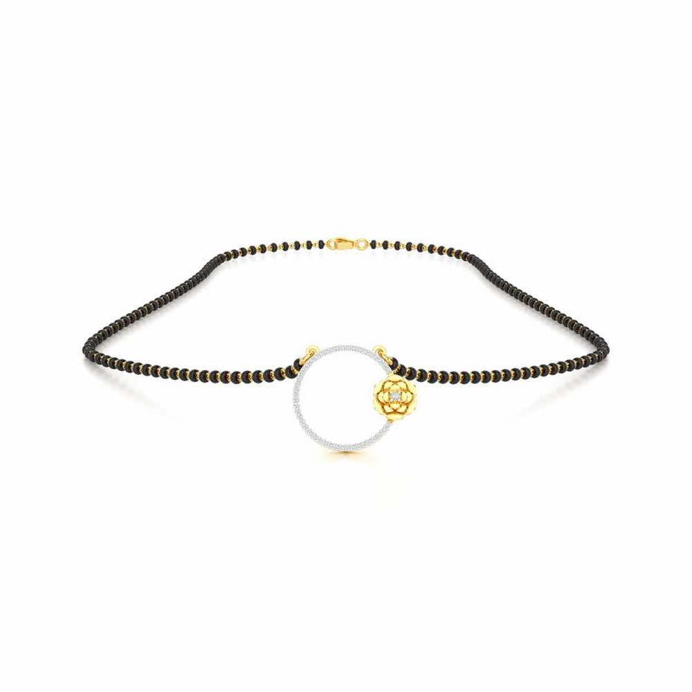 Mangal Tesu Silver Mangalsutra - Yellow Gold - Image 3