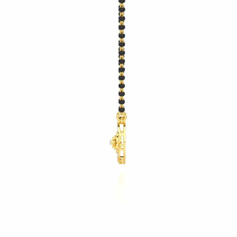 Mangal Tesu Silver Mangalsutra - Yellow Gold - Image 4