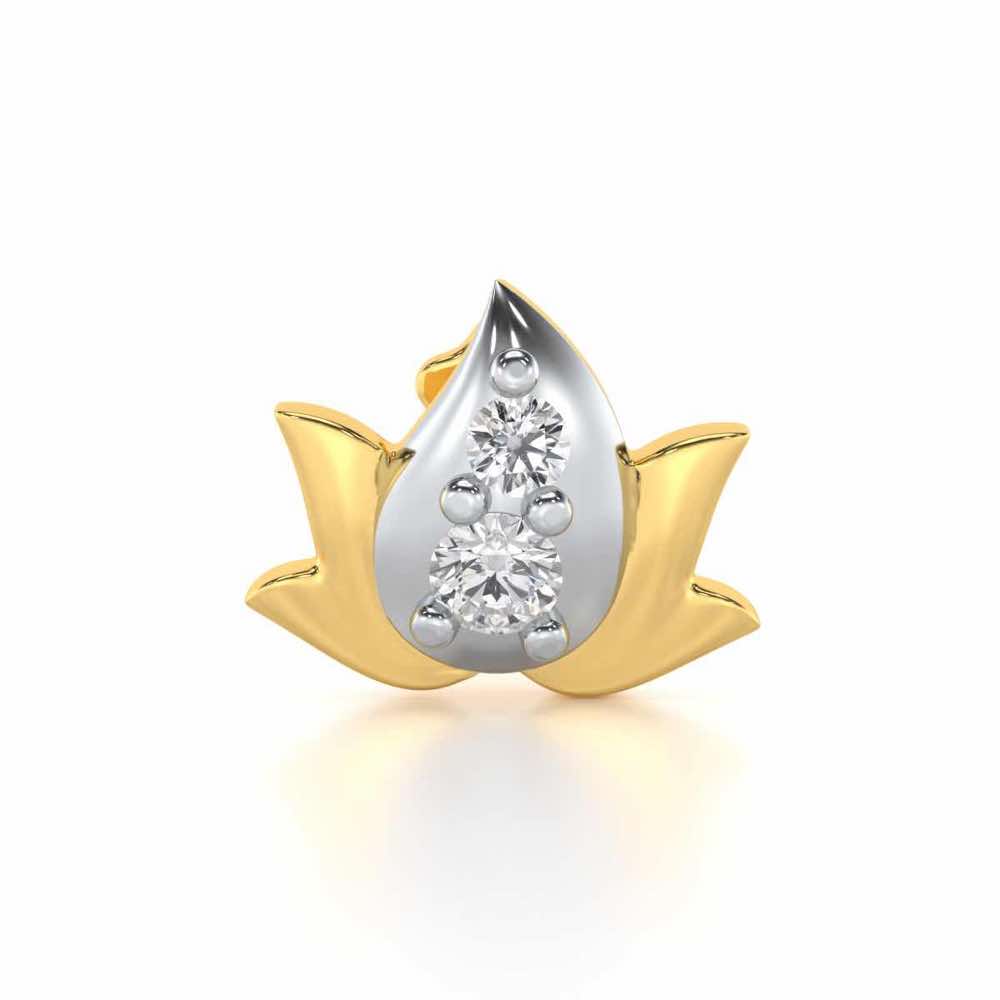 Mapple Shine Silver Nosepin - Yellow Gold - Image 1