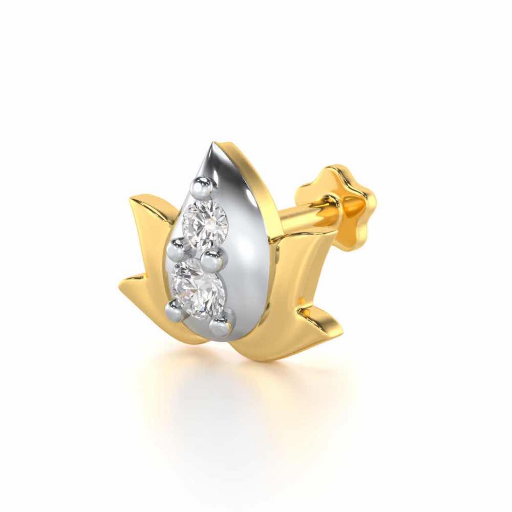 Mapple Shine Silver Nosepin - Yellow Gold - Image 2