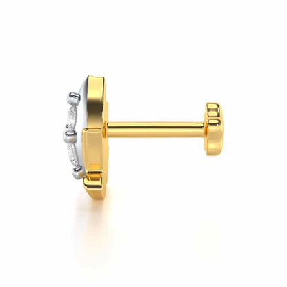 Mapple Shine Silver Nosepin - Yellow Gold - Image 3