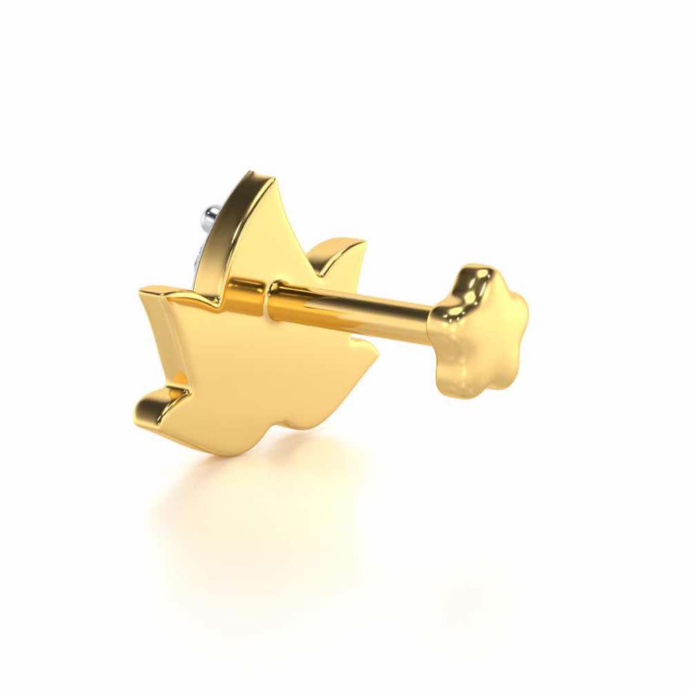 Mapple Shine Silver Nosepin - Yellow Gold - Image 4
