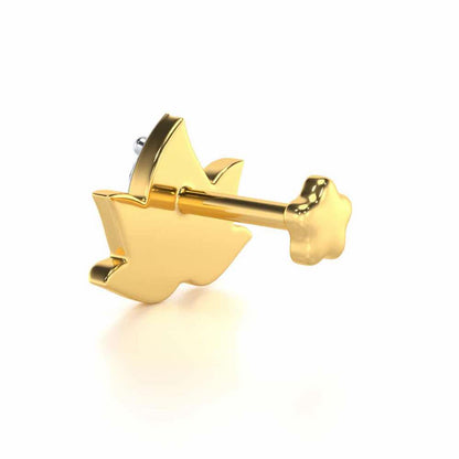 Mapple Shine Silver Nosepin - Yellow Gold - Image 4