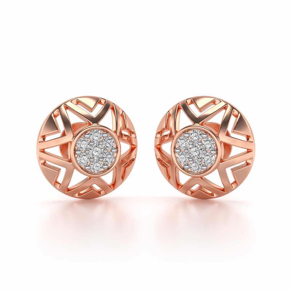 Maelous Star Silver Earrings - Rose Gold - Image 1