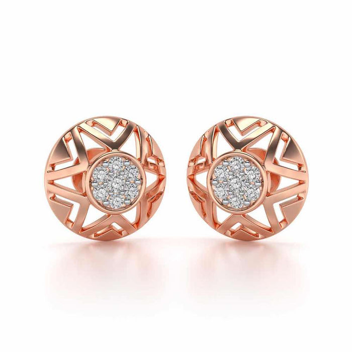 Maelous Star Silver Earrings - Rose Gold - Image 1