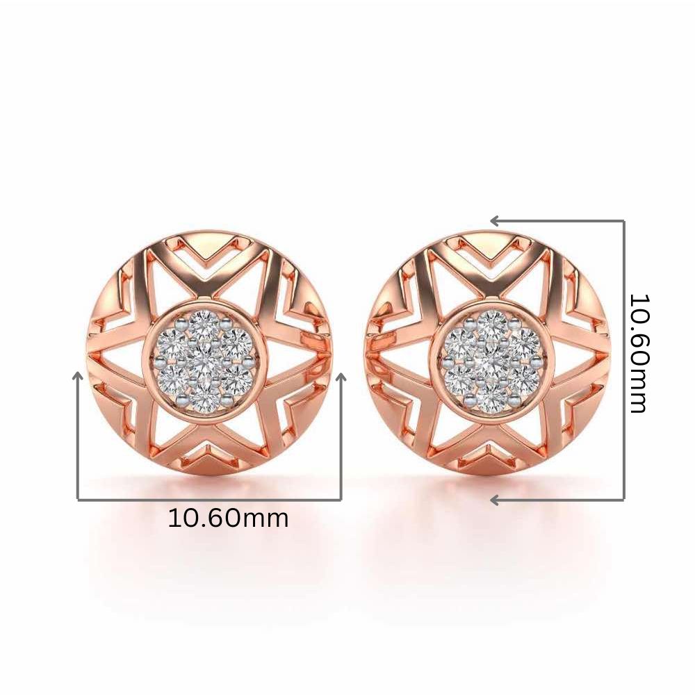 Maelous Star Silver Earrings - Rose Gold - Image 2