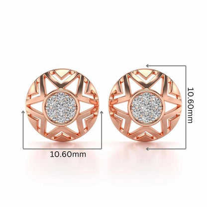 Maelous Star Silver Earrings - Rose Gold - Image 2
