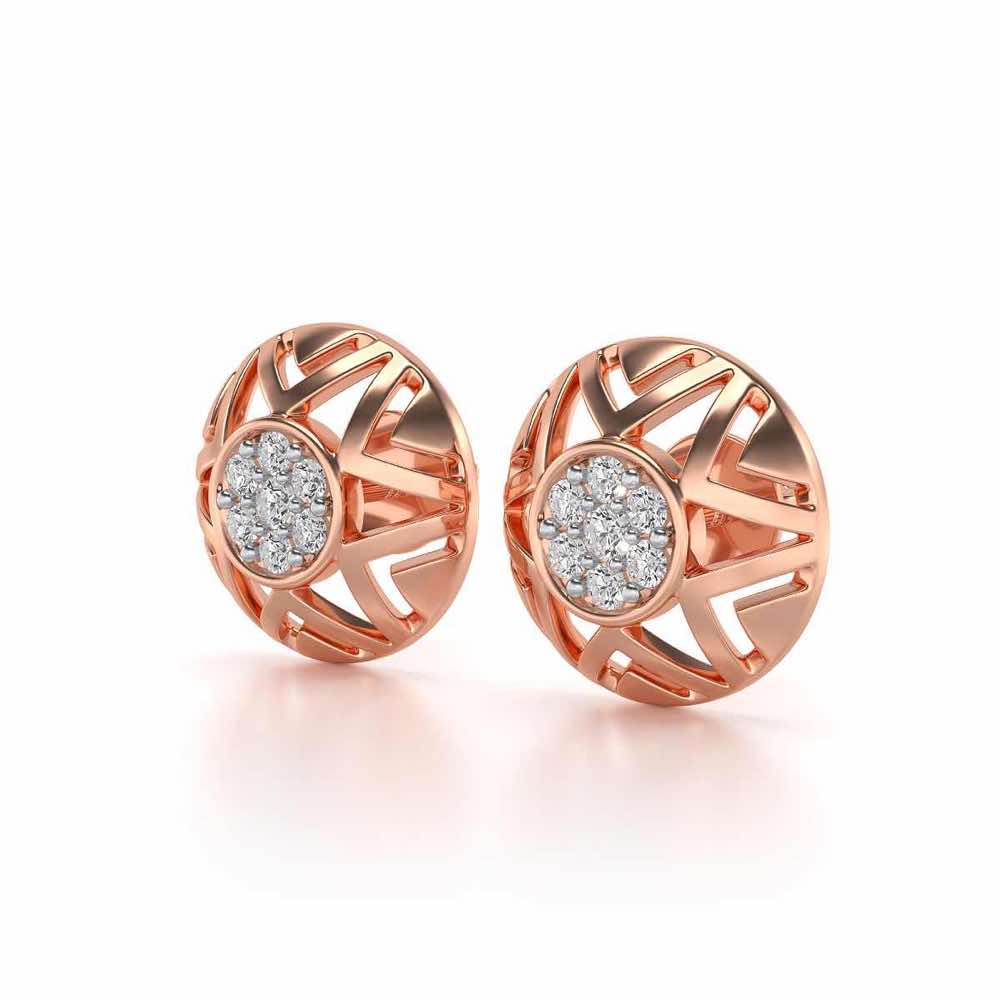 Maelous Star Silver Earrings - Rose Gold - Image 3