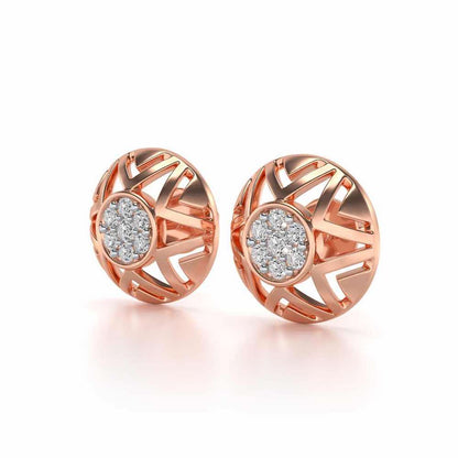Maelous Star Silver Earrings - Rose Gold - Image 3