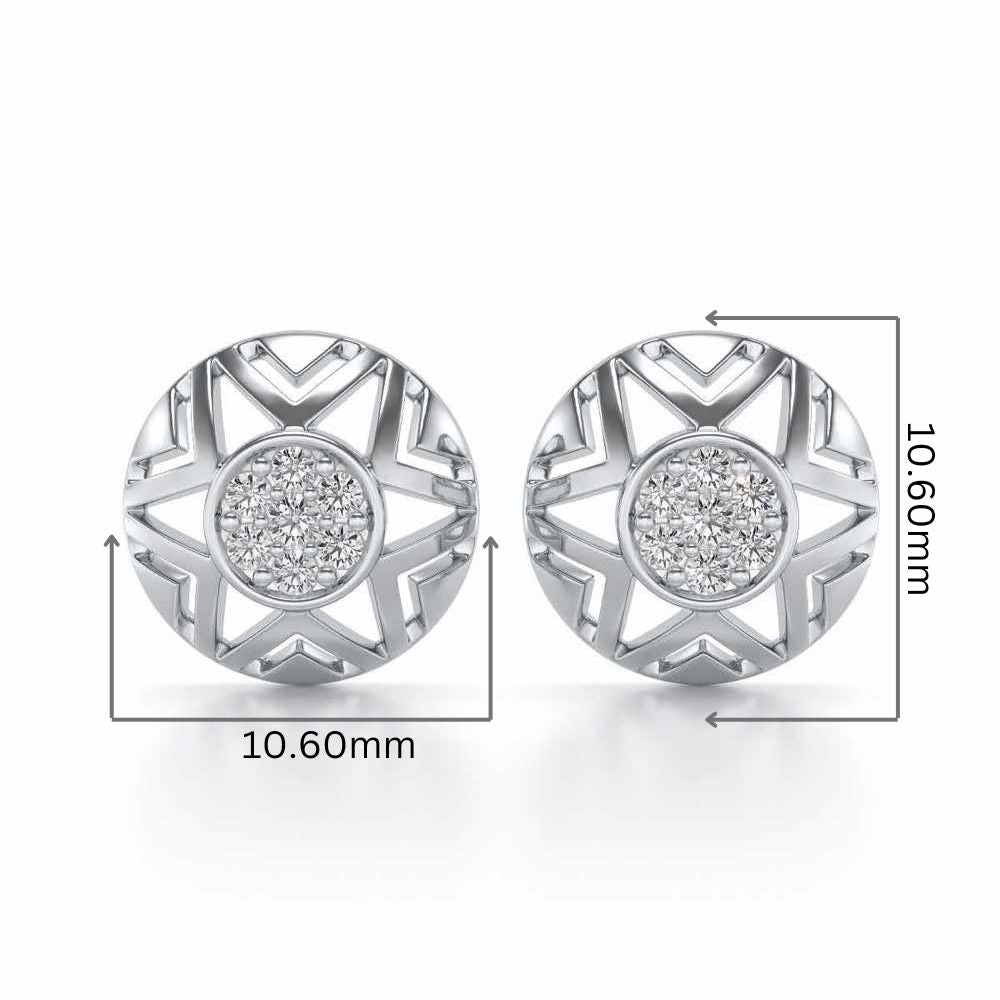 Maelous Star Silver Earrings - White Gold - Image 2
