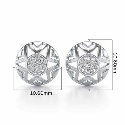 Maelous Star Silver Earrings - White Gold - Image 2