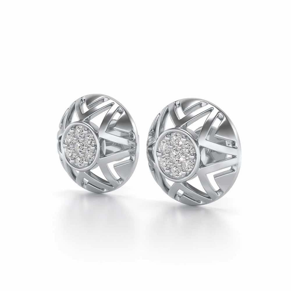 Maelous Star Silver Earrings - White Gold - Image 3