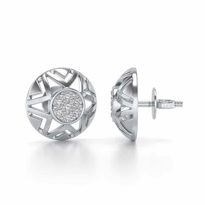 Maelous Star Silver Earrings - White Gold - Image 4