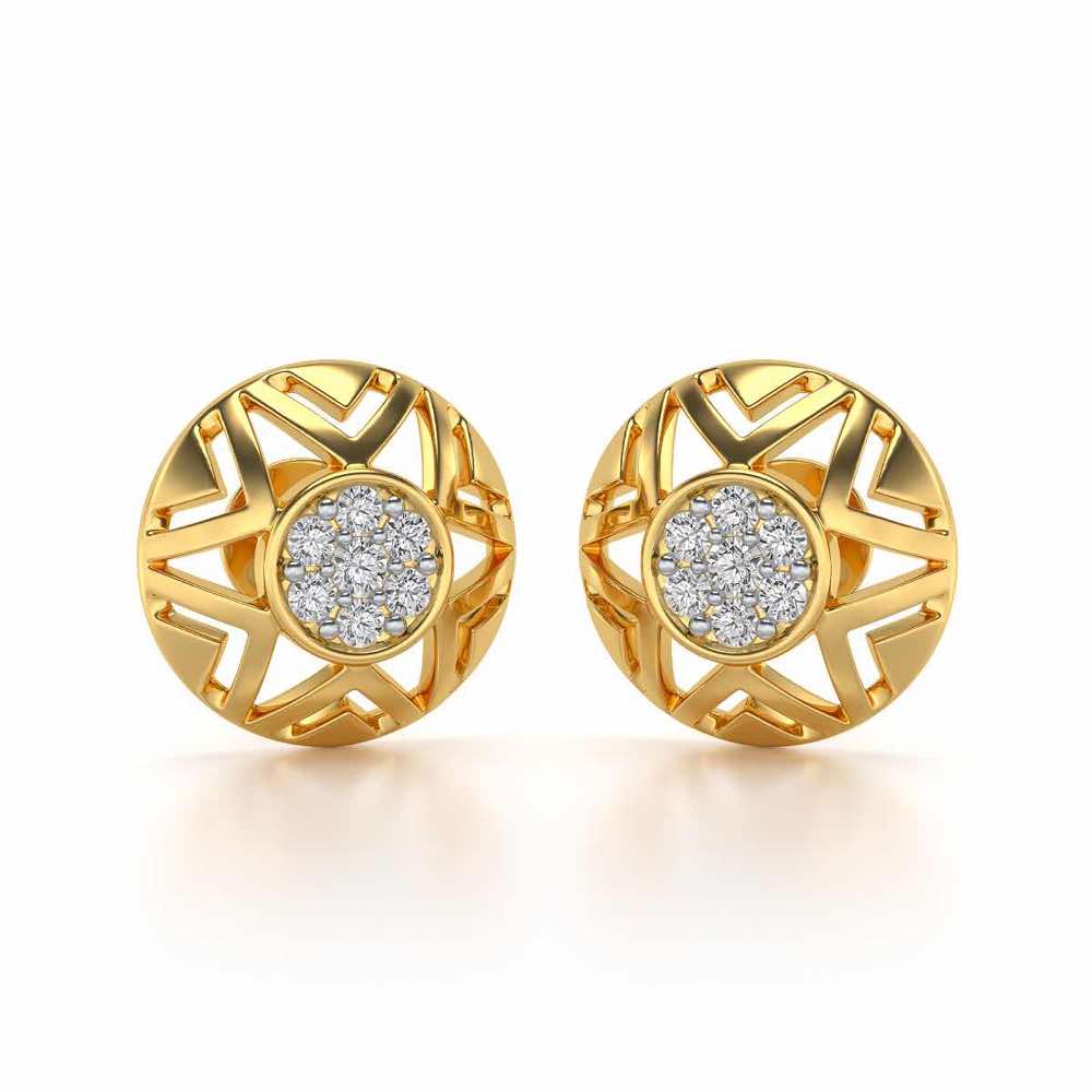 Maelous Star Silver Earrings - Yellow Gold - Image 1