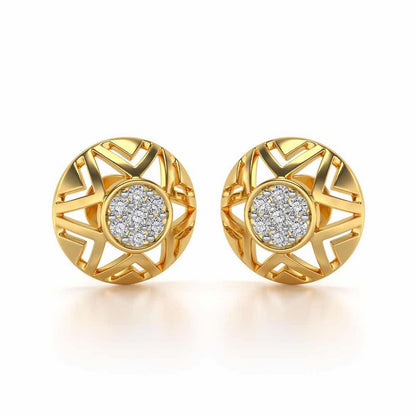 Maelous Star Silver Earrings - Yellow Gold - Image 1