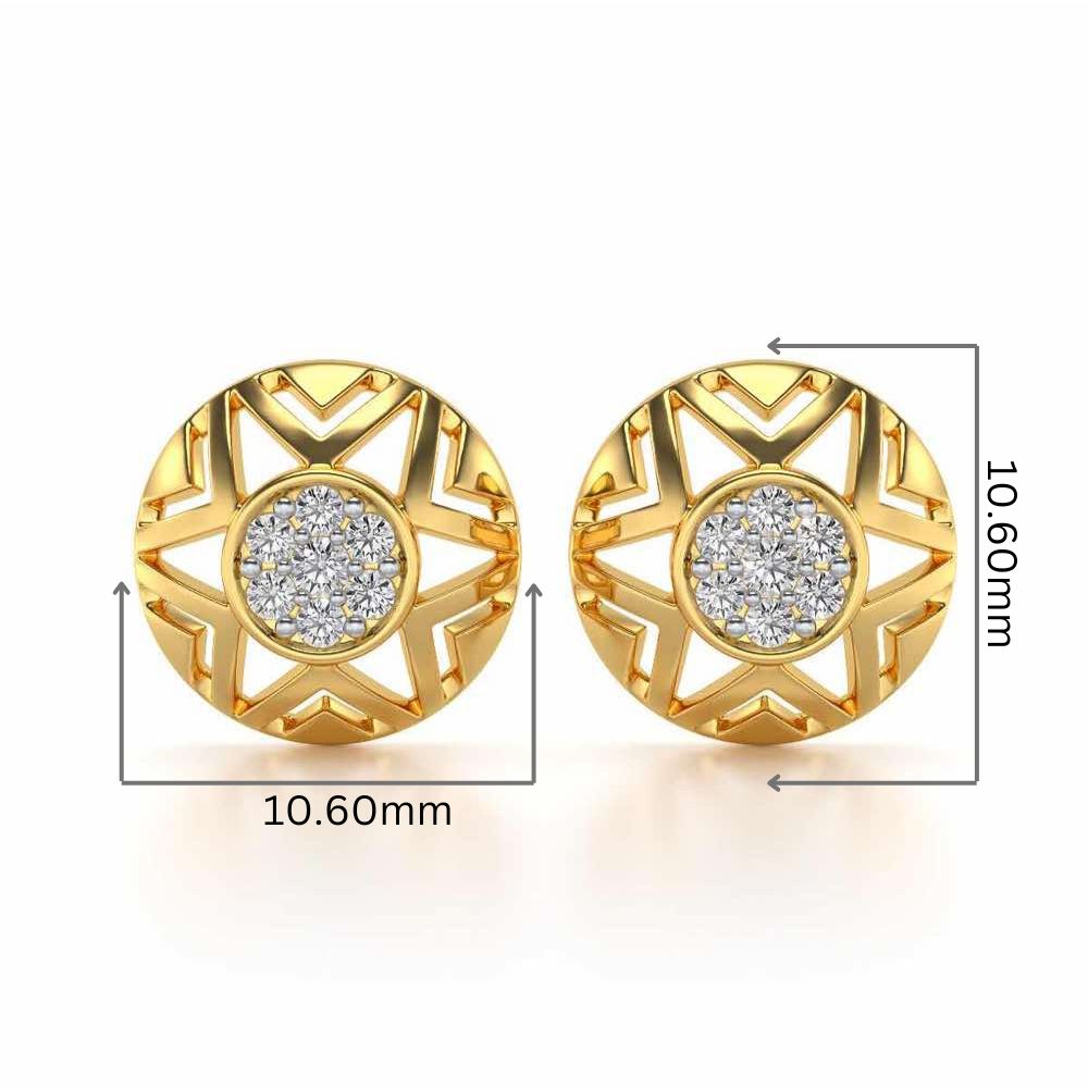Maelous Star Silver Earrings - Yellow Gold - Image 2