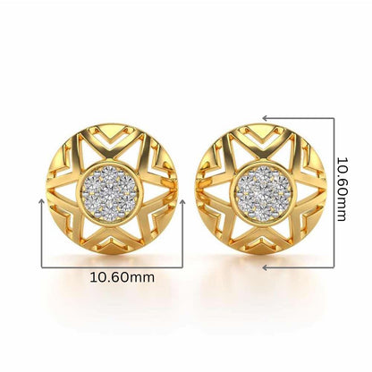 Maelous Star Silver Earrings - Yellow Gold - Image 2