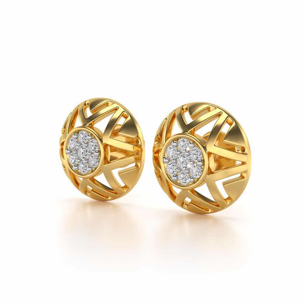 Maelous Star Silver Earrings - Yellow Gold - Image 3