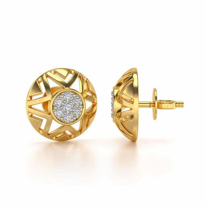 Maelous Star Silver Earrings - Yellow Gold - Image 4