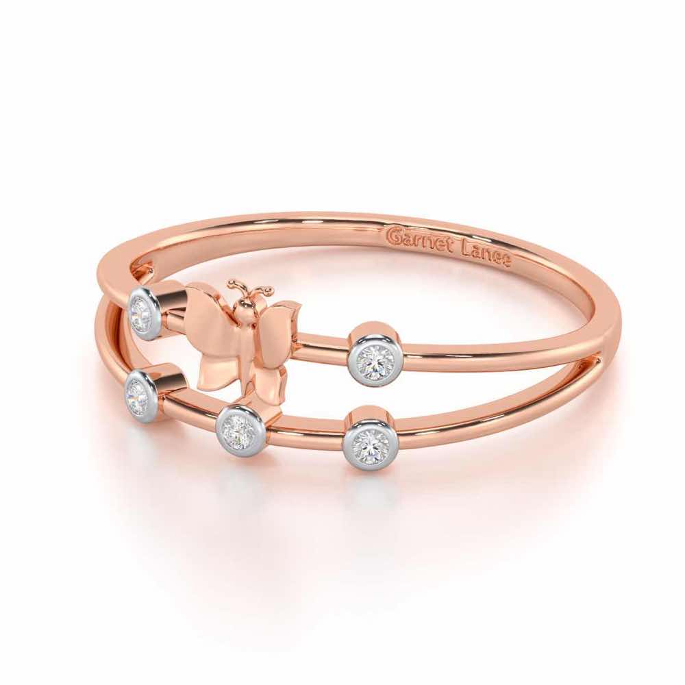Meadow Butterfly Silver Ring - Rose Gold - Image 2