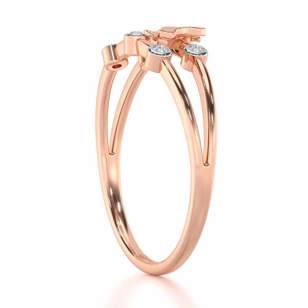 Meadow Butterfly Silver Ring - Rose Gold - Image 3