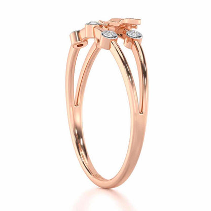 Meadow Butterfly Silver Ring - Rose Gold - Image 3