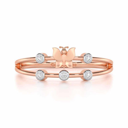 Meadow Butterfly Silver Ring - Rose Gold - Image 4