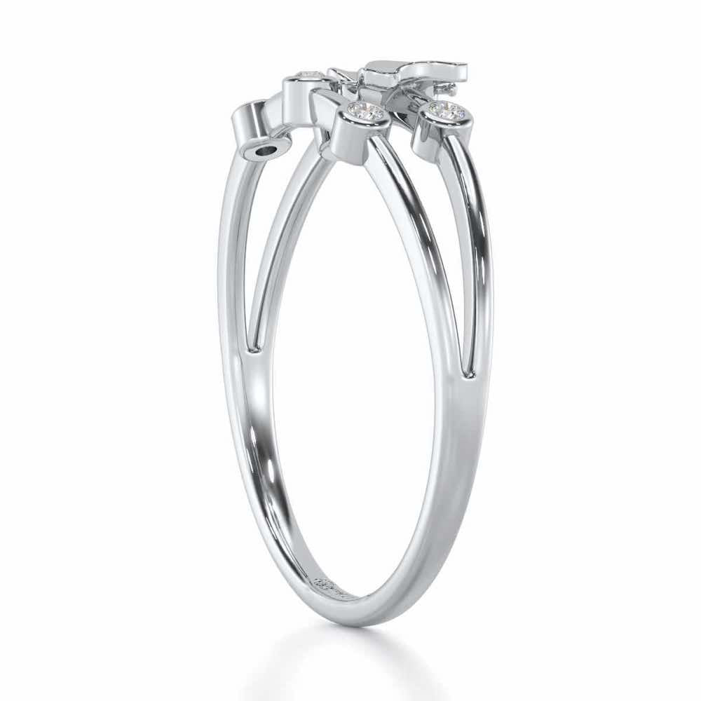 Meadow Butterfly Silver Ring - White Gold - Image 3