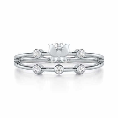 Meadow Butterfly Silver Ring - White Gold - Image 4