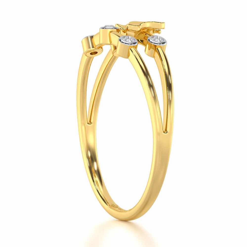 Meadow Butterfly Silver Ring - Yellow Gold - Image 3