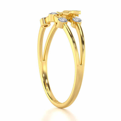 Meadow Butterfly Silver Ring - Yellow Gold - Image 3
