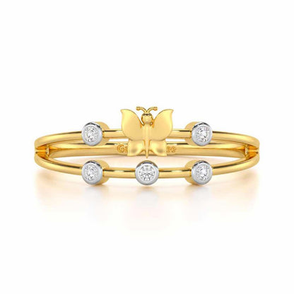 Meadow Butterfly Silver Ring - Yellow Gold - Image 4