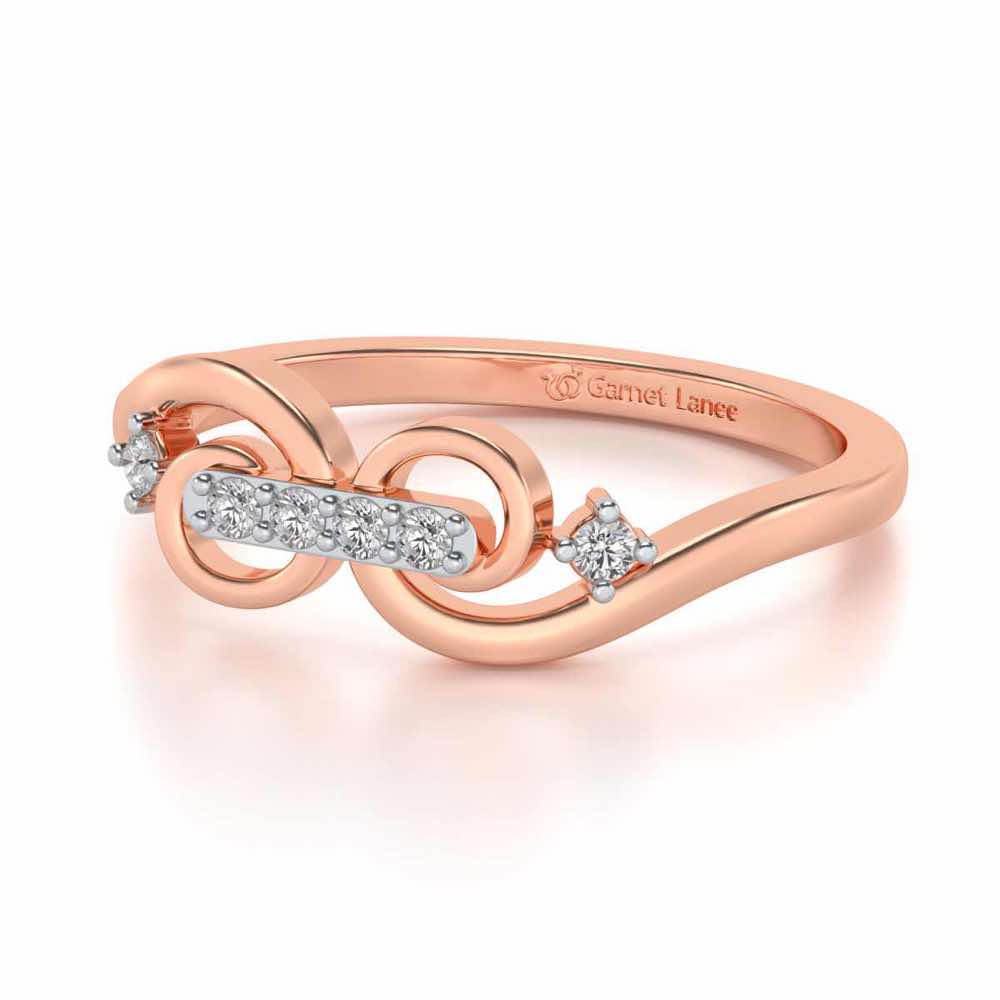 Meena Silver Ring - Rose Gold - Image 2