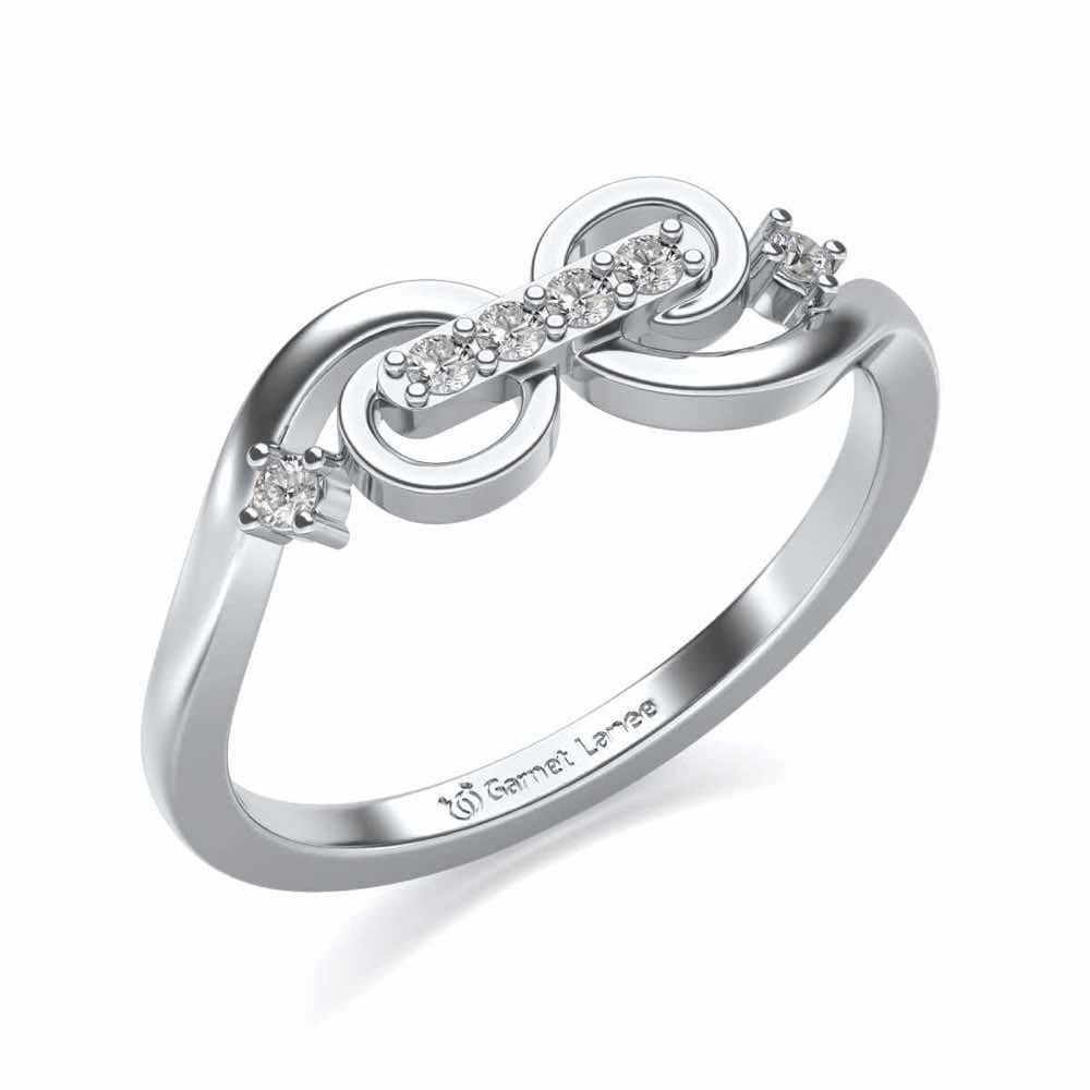 Meena Silver Ring - White Gold - Image 1