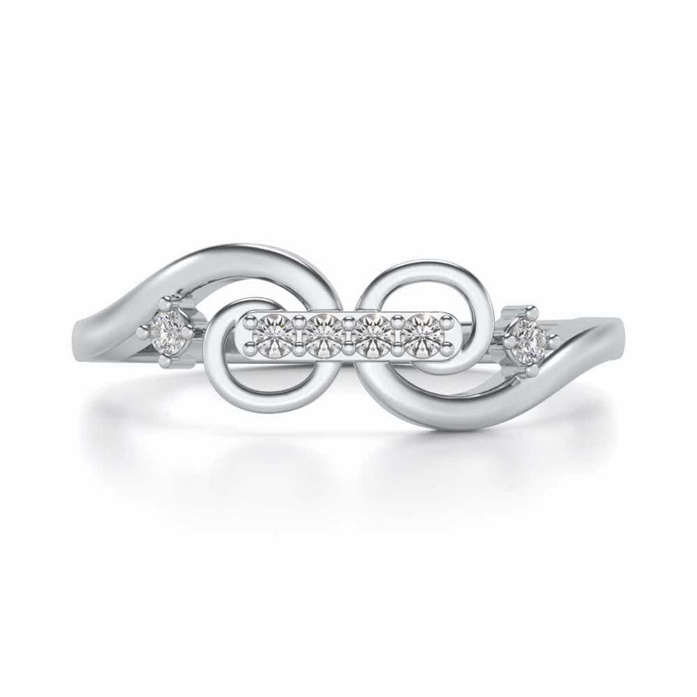 Meena Silver Ring - White Gold - Image 4