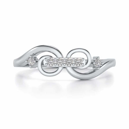 Meena Silver Ring - White Gold - Image 4