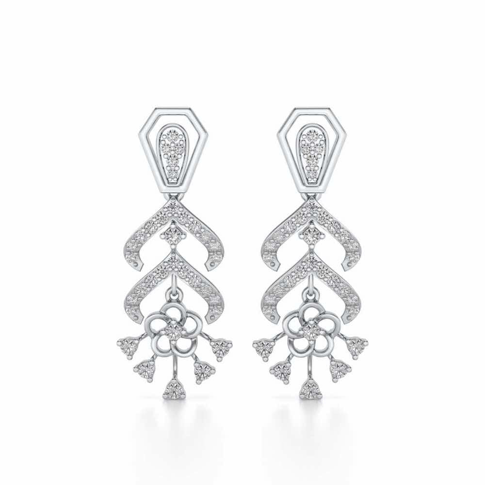 Meet Me Drops Earrings - White Gold - Image 1