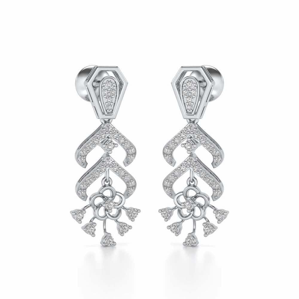 Meet Me Drops Earrings - White Gold - Image 2