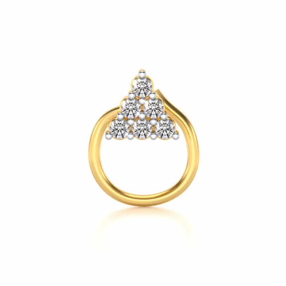 Mehr Silver Nosepin - Yellow Gold - Image 2